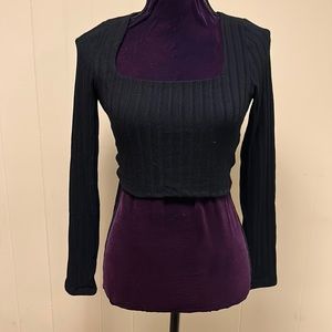 Black crop top sweater